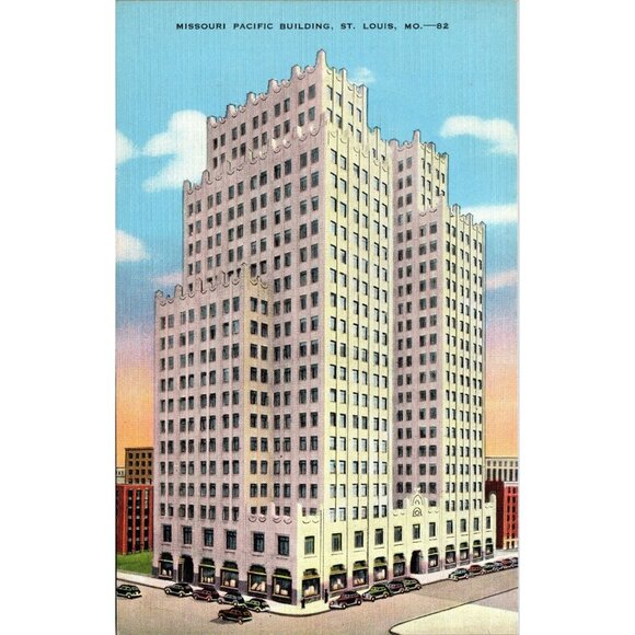 Postcard, Vintage,St Louis, Mo, Missouri Pacific Railroad Building,1926, - Picture 1 of 2